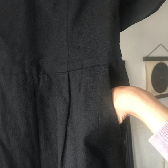 Anthropologie Elevenses Black Cold Shoulder Romper - Picture 8 of 8